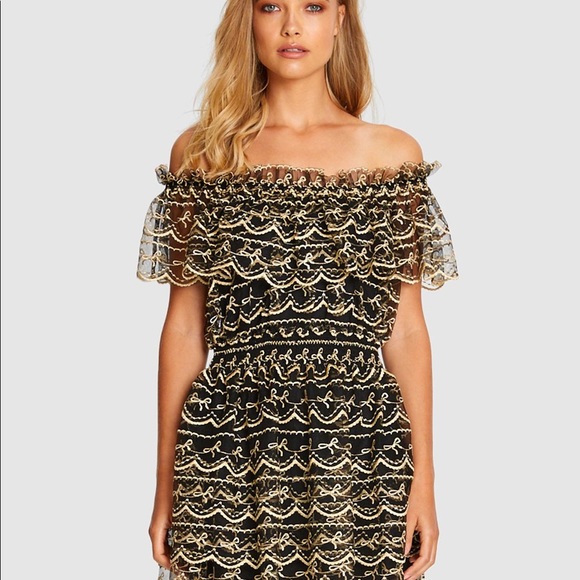 ALICE MCCALL SATELLITE black & gold lace dress - Picture 11 of 16